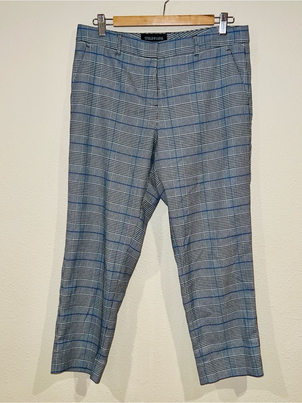 Wildfang plaid trousers pants size 8 classic glen check pattern